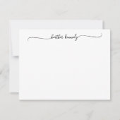 Moderne Elegante Chic Swash Script Name Kalligrafi Mitteilungskarte (Vorderseite)