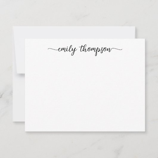 Moderne Elegante Chic Swash Script Name Kalligrafi Mitteilungskarte (Vorderseite)