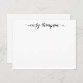 Moderne Elegante Chic Swash Script Name Kalligrafi Mitteilungskarte (Vorne/Hinten)