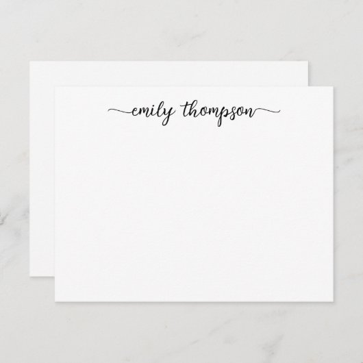 Moderne Elegante Chic Swash Script Name Kalligrafi Mitteilungskarte (Vorne/Hinten)