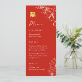 Moderne elegante chinesische Hochzeitsschrift mit Menükarte