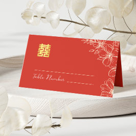 Moderne elegante chinesische Hochzeitsschrift mit Platzkarte