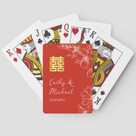 Moderne elegante chinesische Hochzeitsschrift mit Spielkarten