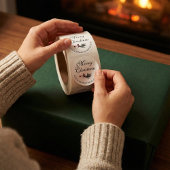 Moderne Elegante Christkindlgrün Runder Aufkleber