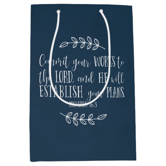 Moderne Elegante Christliche Bibelverse Typografie Mittlere Geschenktüte (Vorderseite)