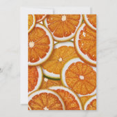 Moderne elegante Citrus Orange Babydusche Einladung (Rückseite)