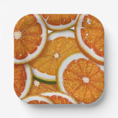 Moderne elegante Citrus Orange Babydusche Pappteller (Vorderseite)