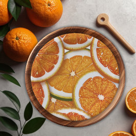 Moderne elegante Citrus Orange Babydusche Pappteller