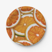 Moderne elegante Citrus Orange Babydusche Pappteller (Vorderseite)
