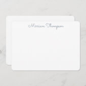 Moderne Elegante Clean Girly Blue Name Mitteilungskarte (Vorne/Hinten)