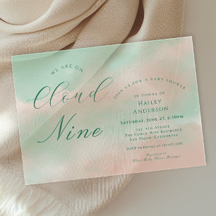 Moderne elegante Cloud Nine Babyparty Acryleinladungen