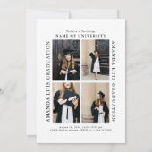 Moderne Elegante Collage Abschluss Einladung (Rückseite)