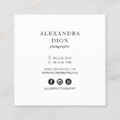 Moderne, elegante Collage Fotografie aus Foto Quadratische Visitenkarte (Rückseite)