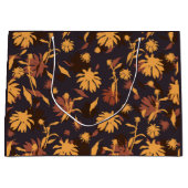 Moderne Elegante Coneflowers Yellow Orange Dark Gr Große Geschenktüte (Vorderseite)