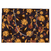 Moderne Elegante Coneflowers Yellow Orange Dark Gr Große Geschenktüte (Rückseite)
