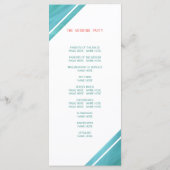 Moderne, elegante Coral Aquamarin Wedding Programm (Rückseite)