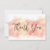 Moderne elegante Coral Peach Flat Danke Karten (Vorderseite)