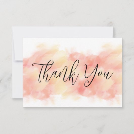 Moderne elegante Coral Peach Flat Danke Karten (Vorderseite)