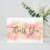 Moderne elegante Coral Peach Flat Danke Karten (Stehend Vorderseite)