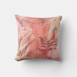 Moderne elegante Coral Pink Frond Kissen