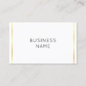 Moderne elegante Corporate Gold Streifen Weiß Visitenkarte (Vorderseite)