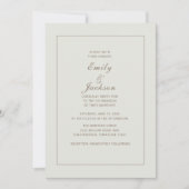 Moderne elegante Cream Brown Wedding Einladung (Vorderseite)