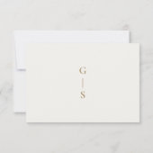 Moderne elegante Cream Gold Wedding RSVP Card Karte (Rückseite)