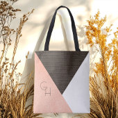 Moderne elegante Cream Leather-Initialen Tasche