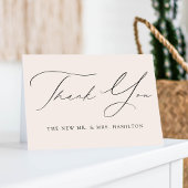 Moderne, elegante Cream Wedding Dankeskarte