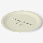 Moderne elegante Creme-Geburtstagsfeier Pappteller (Schrägansicht)