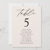 Moderne Elegante Creme Tischnummer Seekarte (Vorderseite)