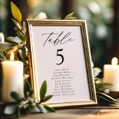 Moderne Elegante Creme Tischnummer Seekarte