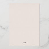 Moderne elegante Creme und Rose Gold Couple Dusche Folieneinladung (Rückseite)