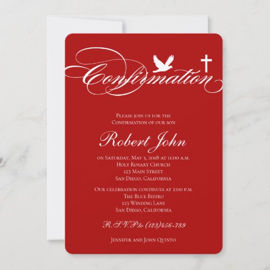 Moderne elegante Cross-Bestätigung Einladung (Vorderseite)