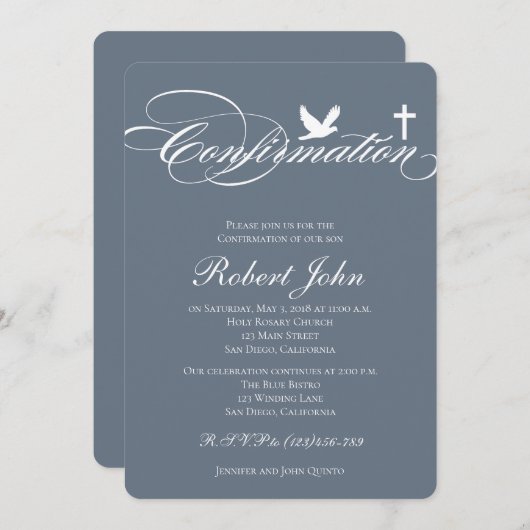 Moderne elegante Cross-Bestätigung Einladung (Vorne/Hinten)