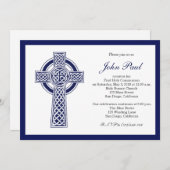 Moderne, elegante Cross-Communion-Einladung für Ju Einladung (Vorne/Hinten)