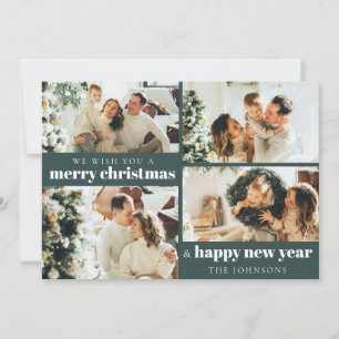 Moderne Elegante Custom Foto Weihnachten Dunkelgrü