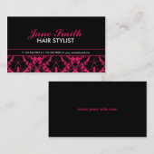 Moderne Elegante Damask Floral Beruflich Stilvoll Visitenkarte (Vorne/Hinten)