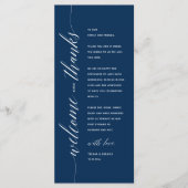 Moderne elegante Dankeskarten für das Hochzeitsdin Programm (Vorderseite)