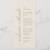 Moderne elegante Dankeskarten für das Hochzeitsdin Programm (Vorderseite)