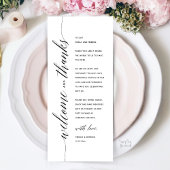 Moderne elegante Dankeskarten für das Hochzeitsdin Programm