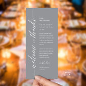 Moderne elegante Dankeskarten für das Hochzeitsdin Programm
