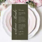 Moderne elegante Dankeskarten für das Hochzeitsdin Programm