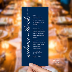 Moderne elegante Dankeskarten für das Hochzeitsdin Programm