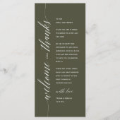 Moderne elegante Dankeskarten für das Hochzeitsdin Programm (Vorderseite)