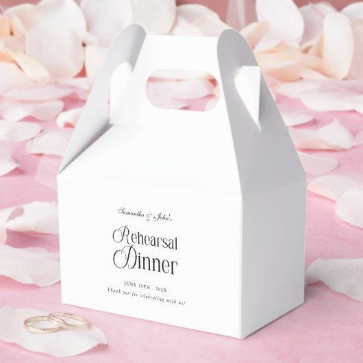 Moderne elegante Dankesrede für das Probeessen Geschenkschachtel (Hochzeit)