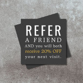 Moderne elegante Dark Beauty Salon-Referenzkarte Empfehlungskarte