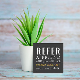 Moderne elegante Dark Beauty Salon-Referenzkarte Empfehlungskarte