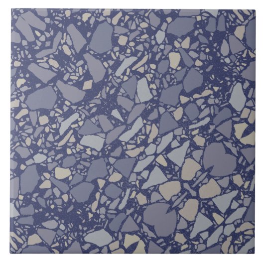 Moderne Elegante Dark Blue Terrazzo Fliese (Vorderseite)