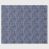 Moderne Elegante Dark Blue Terrazzo Geschenkpapier (Flach)